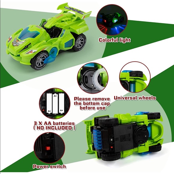 New sealed Dinosaur Toys, Transforming Dinosaur LED Car with Light and Music - Picture 4 of 11